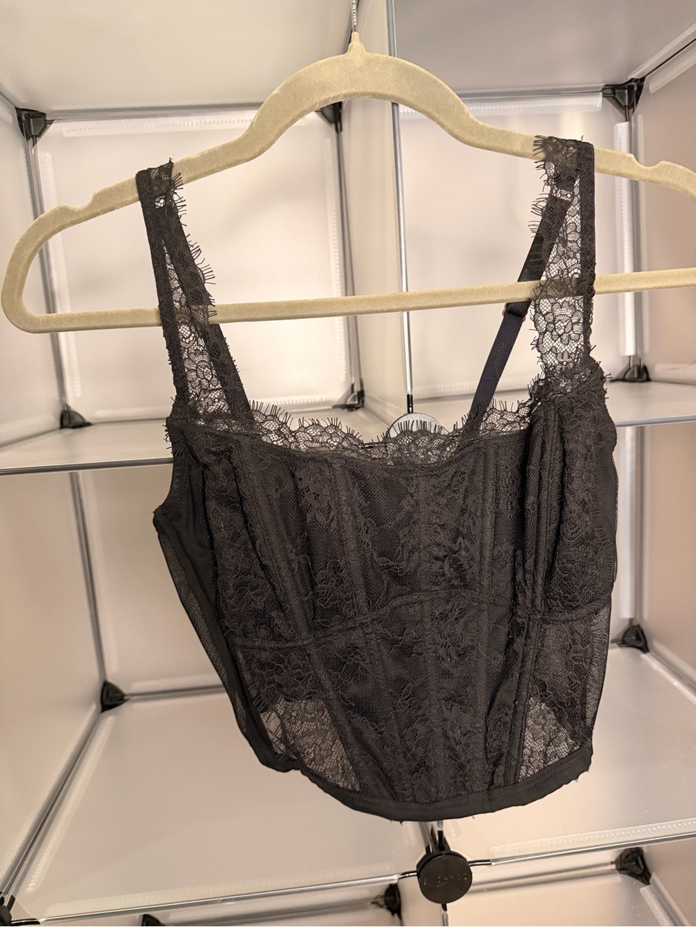 Victoria's Secret Black Lace Bustier Tank